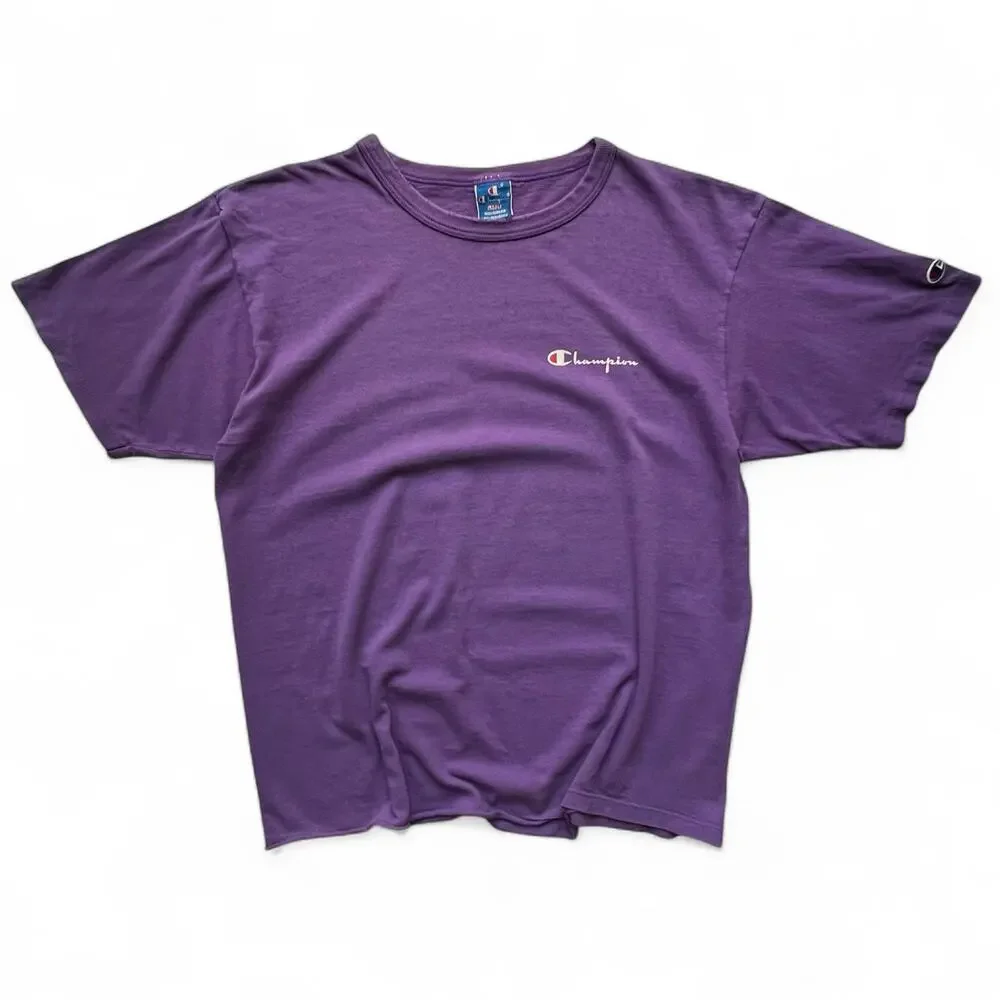 Vintage Champion USA Made Spellout Purple Script T Shirt Single Stitch Tee 80s - Picture 6 of 16
